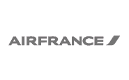 Logo entreprise AIRFRANCE, Lettres épaisses grises en capitale, virgule épaisse grise après le logo.