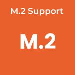 Bloc orange avec écriture blanche de la spécificité Support M.2